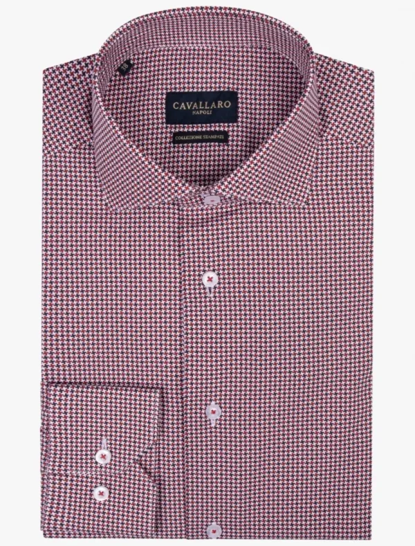 Store Cavallaro Napoli Camilio Overhemd White / Dark Red