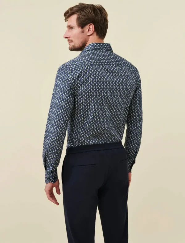 Hot Cavallaro Napoli Cesario Overhemd Mid Green / Dk Blue