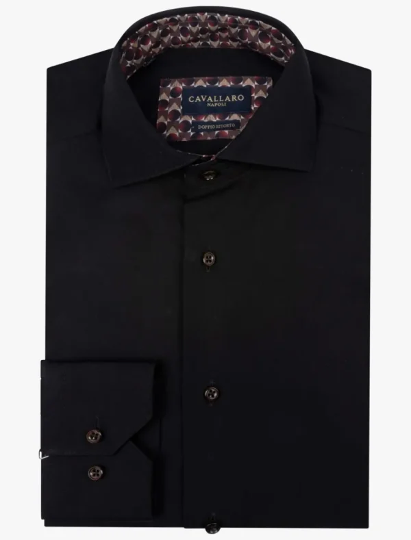 Fashion Cavallaro Napoli Faustuo Overhemd Zwart