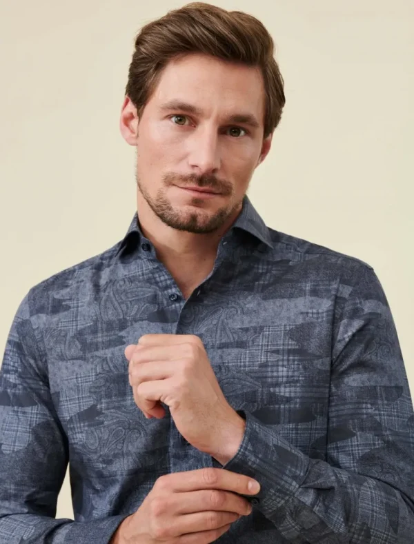 Clearance Cavallaro Napoli Lazano Overhemd Donkerblauw