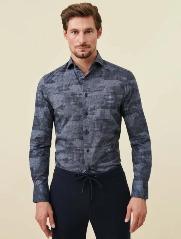 Clearance Cavallaro Napoli Lazano Overhemd Donkerblauw