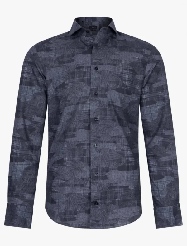 Clearance Cavallaro Napoli Lazano Overhemd Donkerblauw