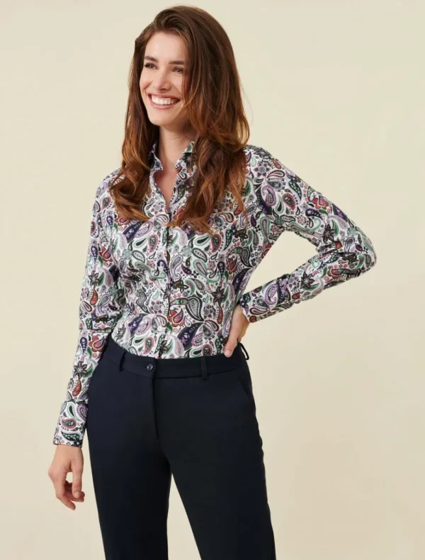 Hot Cavallaro Napoli Loretta Blouse White / Lilac