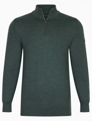 Flash Sale Cavallaro Napoli Merino Half Zip Trui Groen