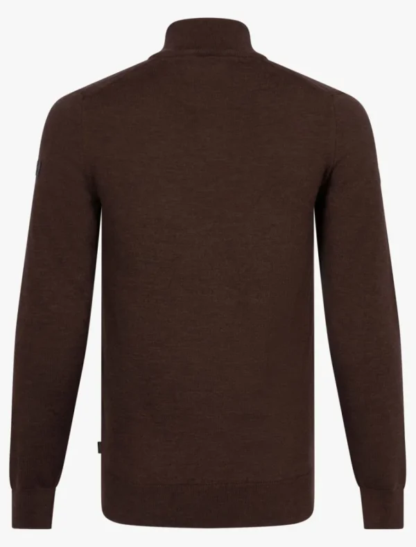 Cheap Cavallaro Napoli Merino Half Zip Trui Bruin