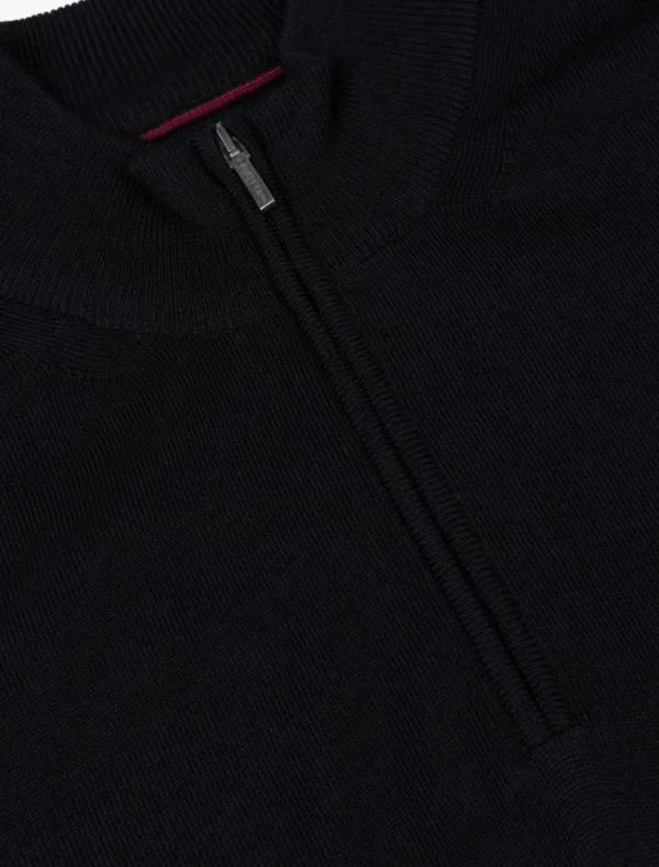 Store Cavallaro Napoli Merino Half Zip Trui Zwart