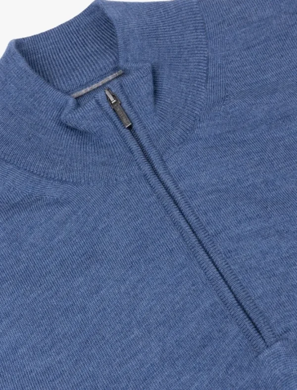 Cheap Cavallaro Napoli Merino Half Zip Trui Blauw