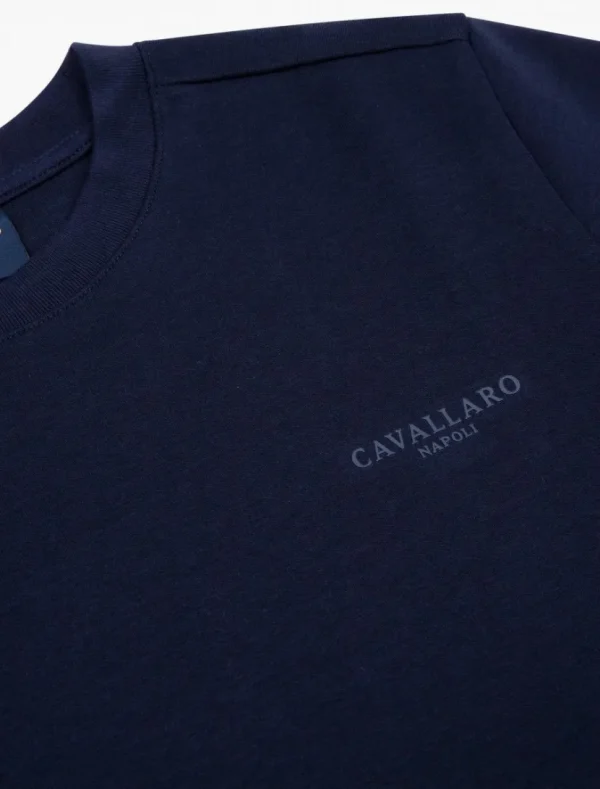 Hot Cavallaro Napoli Pescaro Relaxed T-Shirt Donkerblauw