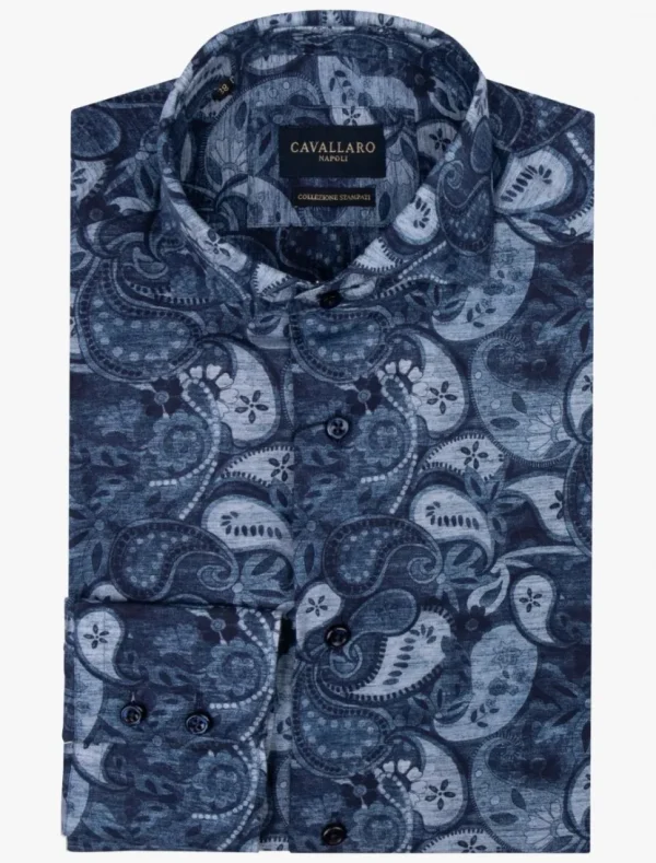 Flash Sale Cavallaro Napoli Tarenzio Overhemd Donkerblauw