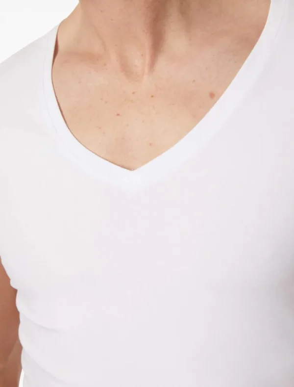 Sale Cavallaro Napoli V-Neck Low 2-Pack Ondershirts Wit