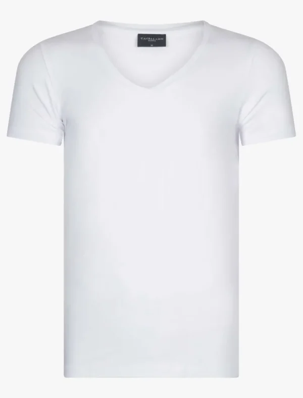 Sale Cavallaro Napoli V-Neck Low 2-Pack Ondershirts Wit