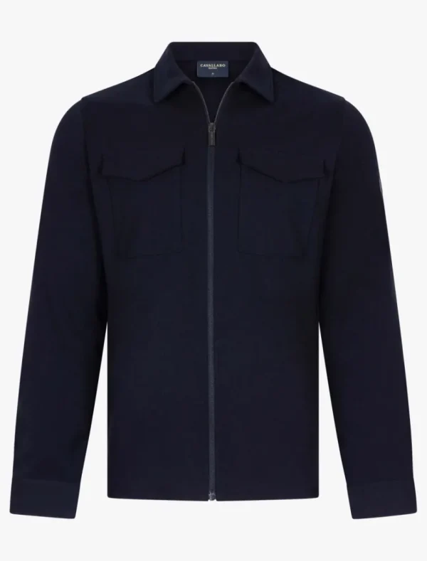 Outlet Cavallaro Napoli Zeradino Overshirt Donkerblauw